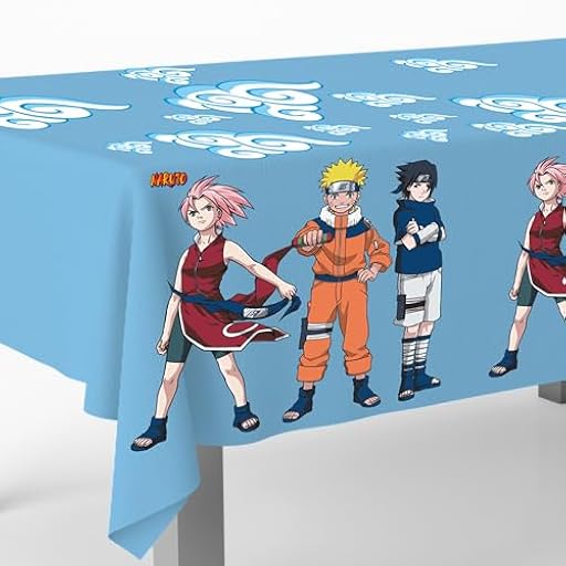 FIESTORA, Mantel Naruto, Mantel para Fiesta de Cumpleaños Temática, Decoración para Celebración, Diseño Colorido y Resistente, 120x180 CM, | Ya disponible en tu tienda friki favorita! En mundofriki.es!