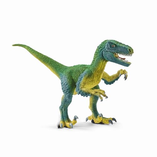Schleich Dinosaurs | Vélociraptor 14585 | Dinosaure fidèle aux détails avec mâchoire et Bras Mobiles | Superbe Cadeau pour Filles et garçons | Dinosaure dès 3 Ans...