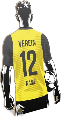 Generisch Dortmund Geschenk personalisiert - Dortmund Fanartikel: Holzbild - Dortmund Geschenke, Steck, Geschenk für Männer, Frauen und Kinder, Fussball, Dortmundfan