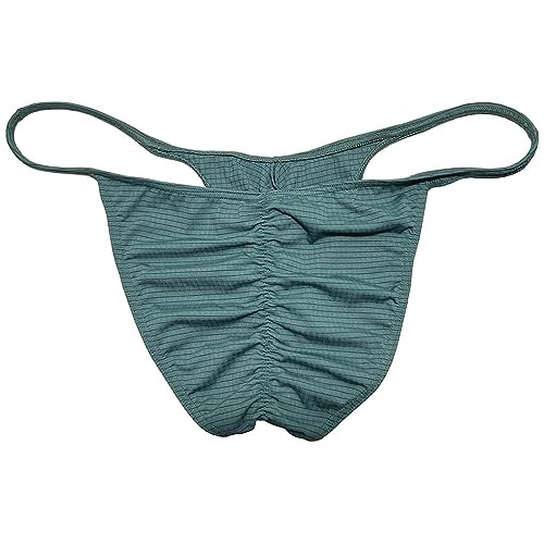 Men's Check Spandex Bikini Briefs Underwear Cheek Briefs Panties Close Fitting Ruched Back Underpants Tiny Waist3