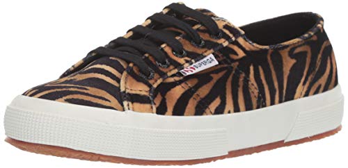 Superga Women's 2750 FANVELVETW Shoe, Cognac Zebra, 39.5 M EU (8.5 US)