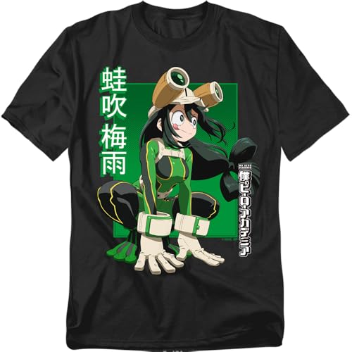 Popfunk My Hero Academia Tsuyu Asui Heroic Pose Unisex Adult T Shirt Black X-Large