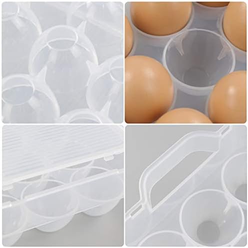 Qqbine Plastic Fridge Egg Trays Storage Container, 4 Packs for Holding 72 Eggs