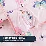 Wake In Cloud - Toddler Nap Mat with Pillow and Blanket, for Kids Girls in Kindergarten Daycare Preschool Pre K, Roll Up Sleeping Bag, Cute Butterfly Flowers, Pink, Standard - Image 4