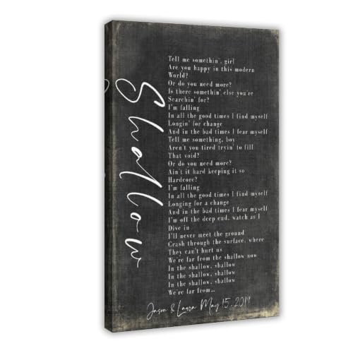 Shallow Song Lyrics on Metal Reclaimed Wooden Frame-a Star Is Born_3 Wall A