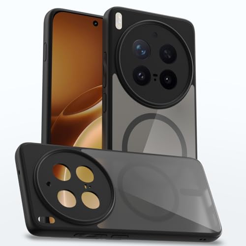 Image of Amazon Basics Back Cover for Vivo X300 Pro 5G Compatible with Mag-Safe Smoke Back | Shockproof Design | Hard Transparent Back Case (Black Smoke Mag-Safe)