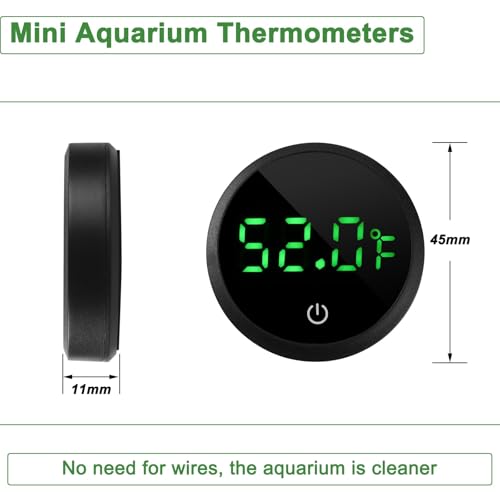 Thermomètre de l'aquarium Thermimètre numérique de réservoir de poisson Affichage de la température du réservoir de poissons ±1℉ pour Betta Axolotl Turtle Tank (avec batterie de rechange)