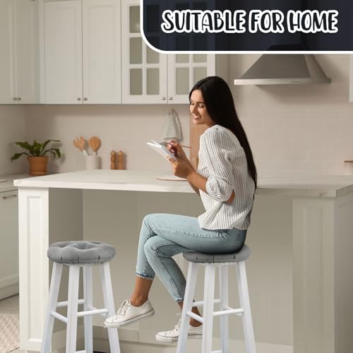 Image of 4 Pieces Bar Stool Cover Non Slip Padded Cushion, 12 Inch, Light Gray