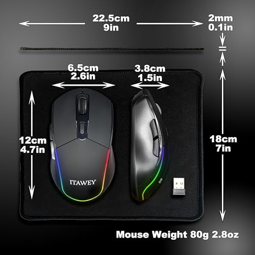 ITAWEY Bluetooth LED Mouse + Pad Combo - image 8