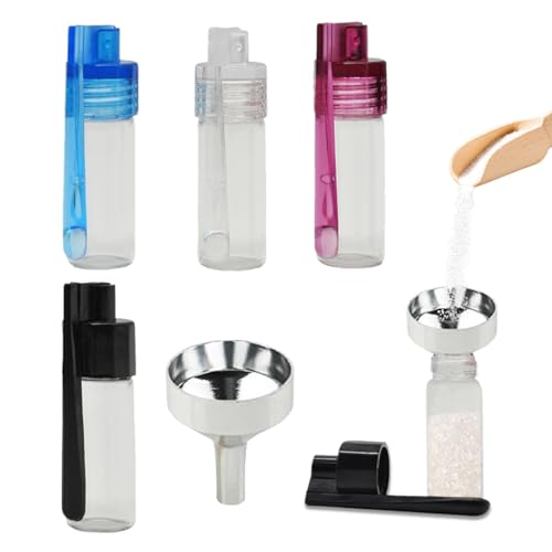 JYNXOR 4 botellas de especias con mini embudo con 1 Mini Embudo Imagen de JYNXOR 4 botellas de especias con mini embudo con 1 Mini Embudo