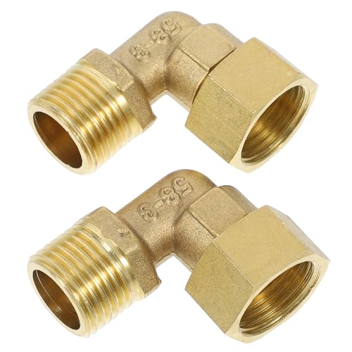 Hemobllo Brass Elbow Pipe Fitting 90 Degree - 2 Pcs 1/2 90 Degree Brass Elbow Connector Pipe Fitting 90 Pipe Connector