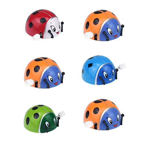 KOMBIUDA 6Pcs Wind Up Ladybug for Fun Clockwork Party Playthings for Festivals Birthdays and Classroom Prizes Present