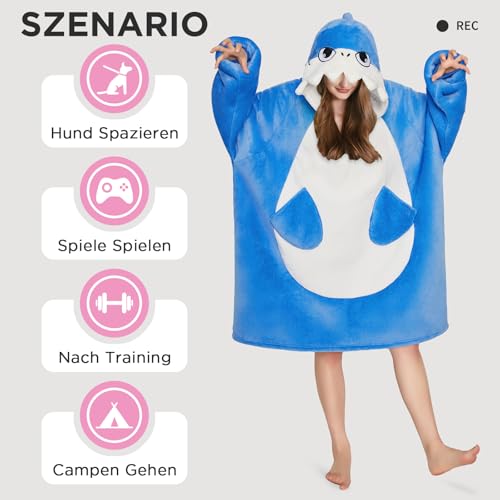 OLAOLA Hai Decken-Hoodie Unisex, Oversized Sherpa Kuscheldecke Geschenk – Ansicht 4