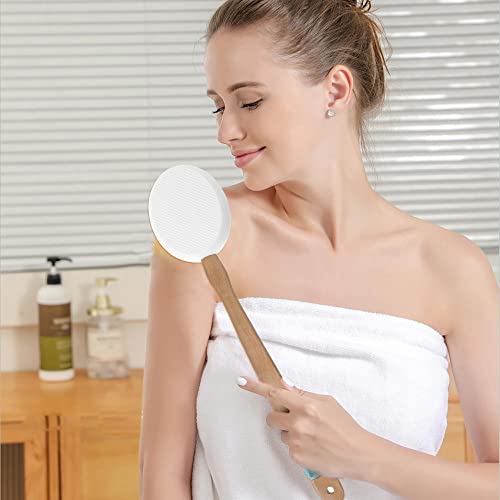 Lfj Body Lotion Applicator For Back,Sunscreen Applicator For Back, Long Handle Back Lotion Applicator With 4 Replaceable Pads For Women Men, Shower Body Wash, Skin Cream, Sunscreen And Aloe #TOP5