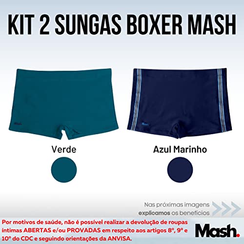Kit 02 Sungas Boxer Lisa | 1 - Verde Petroleo - 1 Azul Marinho | G | 300.XX_05VD06_83AZ08_G_02UN