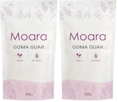 Goma Guar 200g Sin Gluten, Vegano. Fibra Soluble. Espesante natural. Envase Doypack zip (Paquete de 2)