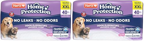 Image of Hartz Home Protection Super Absorbent Odor Eliminating Lavender Scented No Leak Dog Pads, XXL 40 Count (Pack of 2)