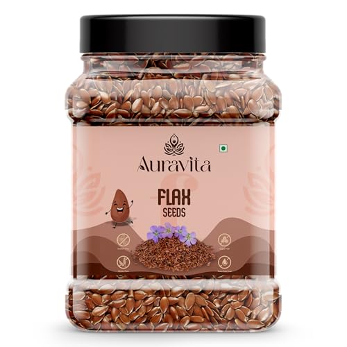 Image of Auravita Premium Flax Seeds 500 Gram | Natural Raw Flax seeds for Eating High Dietary Fiber Alsi Seeds Rich in Magnesium
