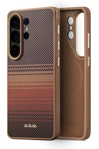 pitaka for Samsung Galaxy S26 Ultra Case, 6.9 Inch, Compatible with MagSafe, Protective S26 Ultra Case with Aaron Button, Aramid Fiber Woven [Cairn Case - Sunset]