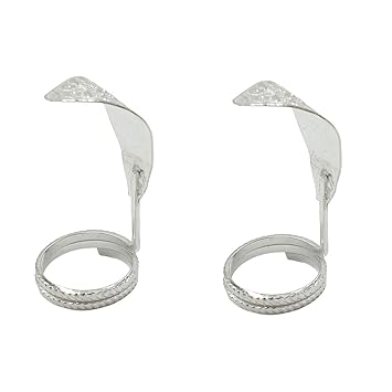 Sahiba Gems Solid White Metal Naag Nagin Joda for Kalsarp Dosha ~ Pack in Pair (5.57 Grams) | Big Size