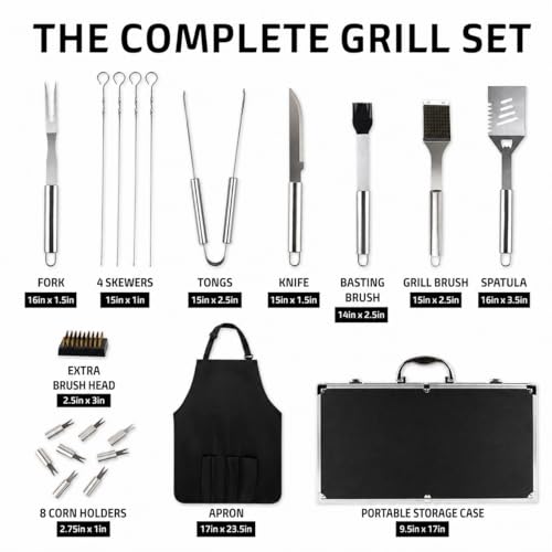 Set de accesorios para parrilla Encased acero inoxidable 21 pzas miniatura 2