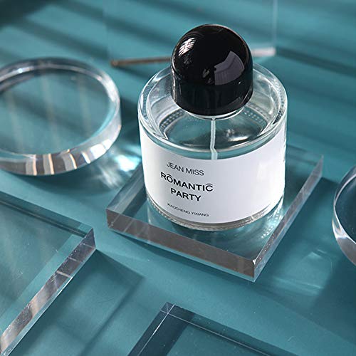 Clear Polished Acrylic Square &Round Display Base Blockfor Jewelry Ring Stand Showcase Holder Flat Lay Photography Props，2 Pack - Thumbnail 6