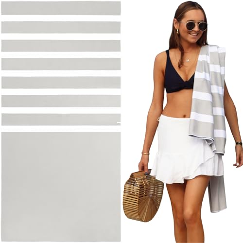 SummerSand Telo Mare microfibra - Asciugamano Mare Antisabbia e ad Asciugatura Rapida - Telo Palestra Inodore - Asciugamano microfibra di Alta Qualità - Telo mare grande 160x80cm – Grigio