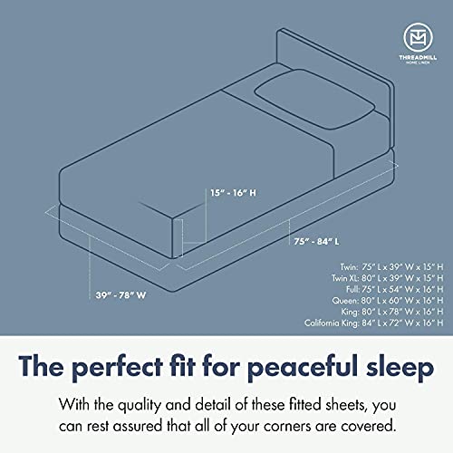 Threadmill 600 Thread Count, 6-Piece Queen Sheet Set (1-Fitted Sheet, 1-Flat Sheet & 4 Standard Pillowcases) Home Linen #TOP5