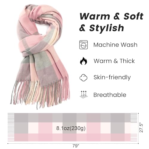 Scarf for Women - Womens Winter/Fall Scarf, Fashion Long Plaid Shawls and Wraps, Cashmere Feel Blanket Pashmina Scarves3