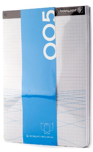 Booq Notepad 3-pack, 5 mm grid - Cuaderno (5 mm grid, 500g, 14,6 cm, 21 cm)
