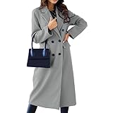 Design élégant : Trenchs pour femmes/ Caban pour femmes/ Trench à double boutonnage/ Trench long en laine/ Manteau d'hiver à manches longues/ Poches latérales, col à revers, coupe slim féminine, ce long trench pour femme flatte toutes les silhouettes sans volume, montrant vos lignes nettes et votre posture droite, le duffle-coat pour femme vous garde au chaud et charmant tout le temps !