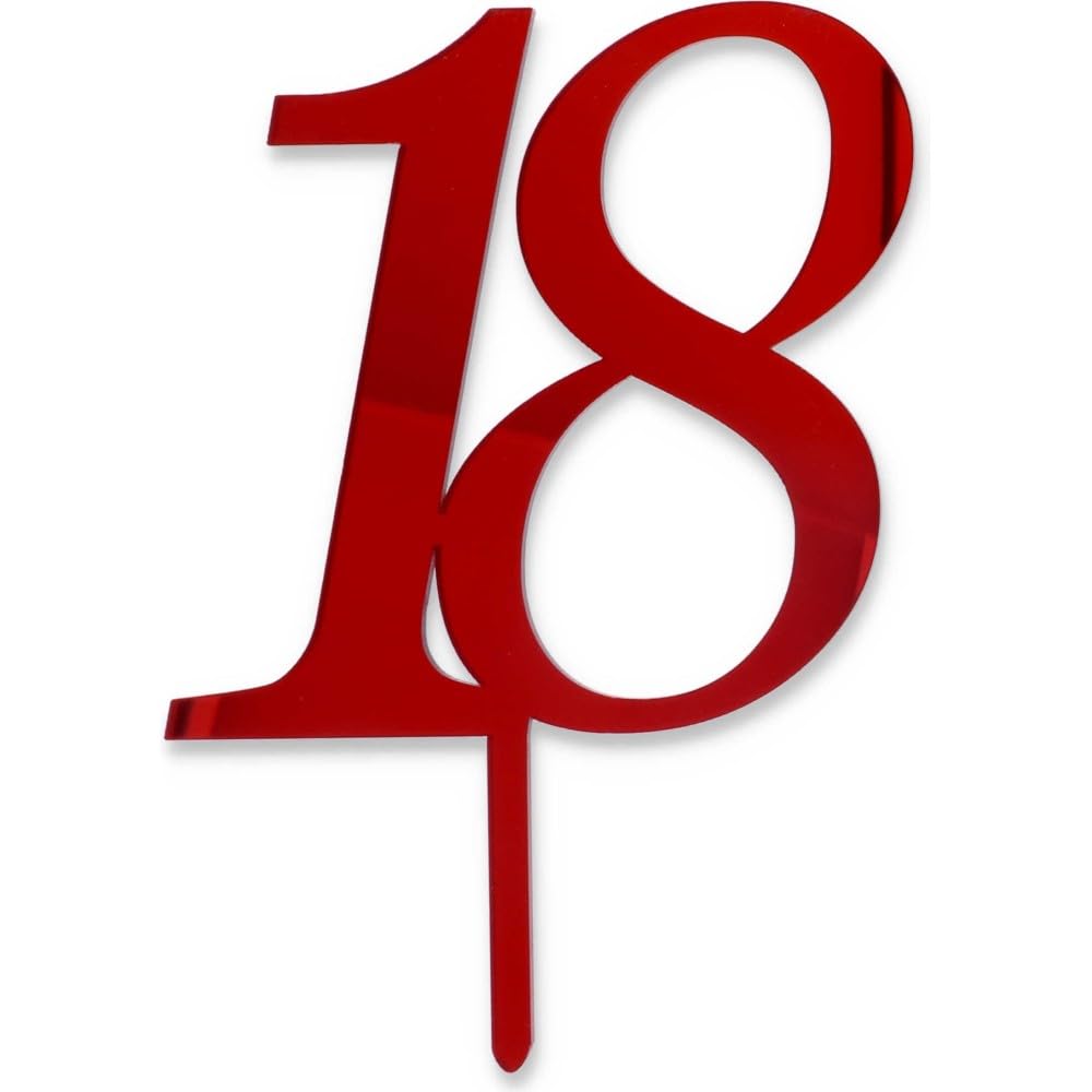 Cake Topper 18 Years Red