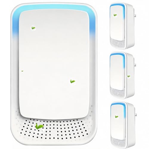 Zenthalis 4 Pack Plug In Air Purifier, Negative Ion & UV Light Sanitiser, Mini Portable Air Ioniser for Smoke Dust Pet Odor, Quiet Deodoriser with Composite Filter for Home Bedroom Kitchen