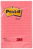 Post-it Lot de 6 Notes repositionnables Ligné 102 x 152 mm Néon Assorties