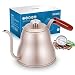 Produktbild SULIVES Kaffeekessel Edelstahl mit Thermometer, 1.2 l/40oz,Wasserkessel Edelstahl mit schwanenhals,gooseneck Pour Over Coffee Kettle für präzises Ausgießen - Champagner (1.2L/40oz, Champagner)