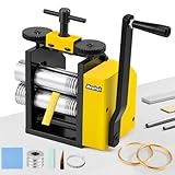 Newhai Jewelry Rolling Mill Machine 3 in 1 Manual Roller Mill 0.1-7mm Adjustable Press Thickness Jewelry Making Tool for Metal Stretching Thinning & Wire Shaping in Metalworking