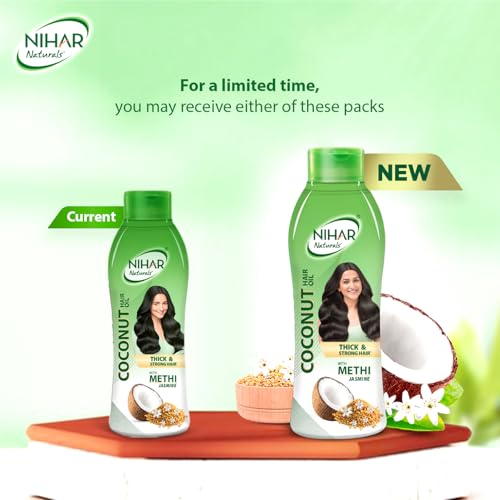 Image of Nihar Naturals Non Sticky,Coconut Hair Oil For Thick & Strong Hair, Jasmine, 400 ml