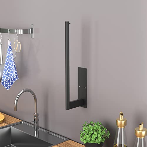 Paper Towel Holder Under Cabinet, Stainless Steel Kitchen Roll Holder Matte Black, Self-Adhesive Kitchen Towel Rack Wall-Mounted, Suitable For Pantry, Kitchen, Bathroom #TOP4