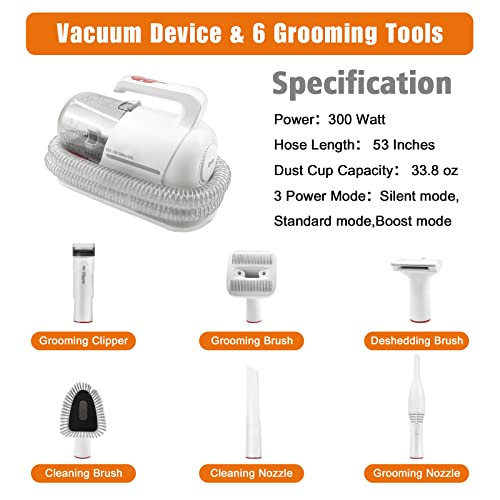 Avra Pet Grooming Vacuum Kit, Professional Pet Hair Remover With 6 Proven Grooming Tools Like Deshedding Brush, Electric Clippers, Ideal For Dogs, Cats And Other Animals #TOP1