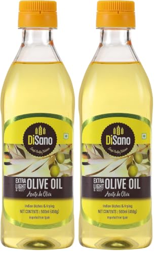 Image of DiSano Extra Light Olive Oil 500ml, Ideal for Indian Cooking (Pack of 2)
