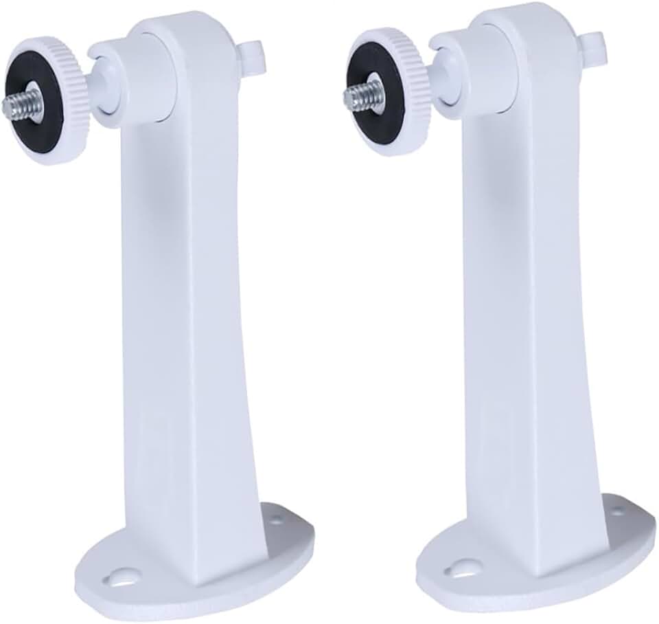 Pacote com 2 suportes para câmera, suporte de parede ajustável de 360 graus, instalação bidirecional, design profissional, material premium, sem ponto cego, mais estável e seguro