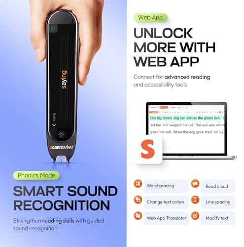 Image of Scanmarker Max Reading Pen - Designed for Classroom Support with Phonics Assistance, Lock Function and Assistive Web App