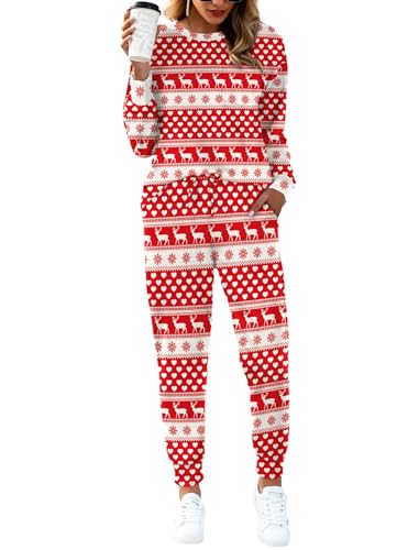 Image of Bofell Lounge Sets for Women 2 Piece Fall Outfits 2023 Fashion Trending Now Sweatsuits Tracksuits with Pockets Loose Fit