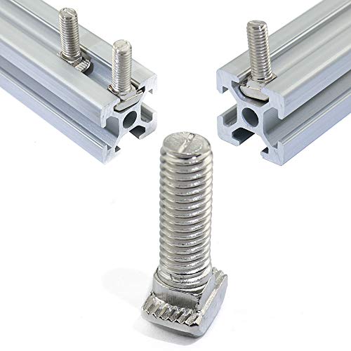 Boeray Metric M5 x 12mm Thread T Slot Drop-in Bolt T-Bolt Hammer Head Bolt T Screw Stud for 2020 Series Standard 6mm T-Slot Aluminum Extrusion Profile Pack of 50