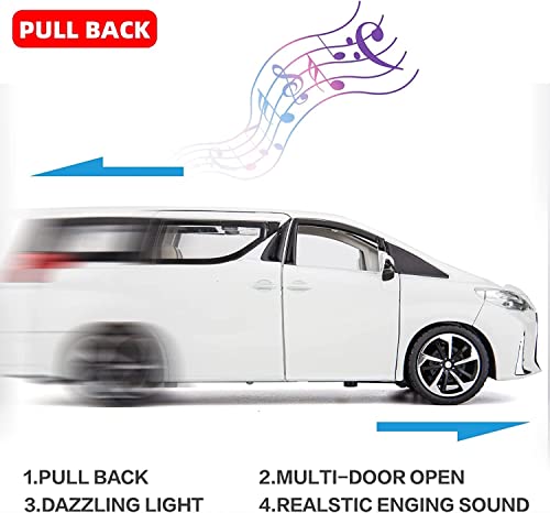 Image of 1:24 Scale Big Size Lexus LM300 Toy Car | Metal Pullback Diecast Car for Kids with Openable Doors, Sound, Light Effects Toy for Car Enthusiasts (Color As Per Available), Black