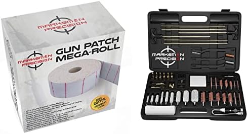 Marksman Precision Universal Gun Cleaning Kit and Gun Patch Mega Roll Bundle