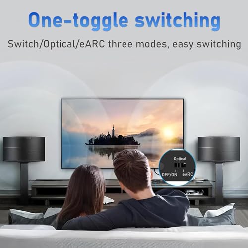 Extractor de audio eARC a óptico convertidor de sonido de 24 bits para cine en casa 2