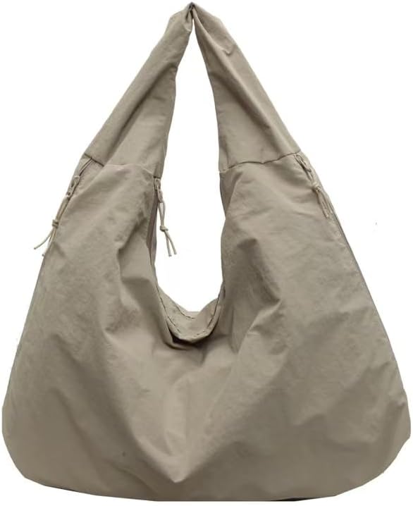 Tote Bag for Women Slouchy Hobo Bags Nylon Solid Color Crossbody Handbag Multipockets Crescent Shoulder Bag Large