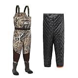 8 Fans Breathable Hunting Waders,1000G Insulation Boots with Removable Insulated Liner for Duck Hunting