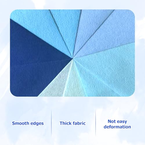 Image of 30Pcs Stiff Felt Sheets, 1mm Thick Felt Fabric Squares for Sewing & DIY | 5 Shades Of Blue Assorted Colors Craft Felt, Hard Felt, Thick Felt & Felt Paper for Patchwork, Home Decor & Handmade Projects